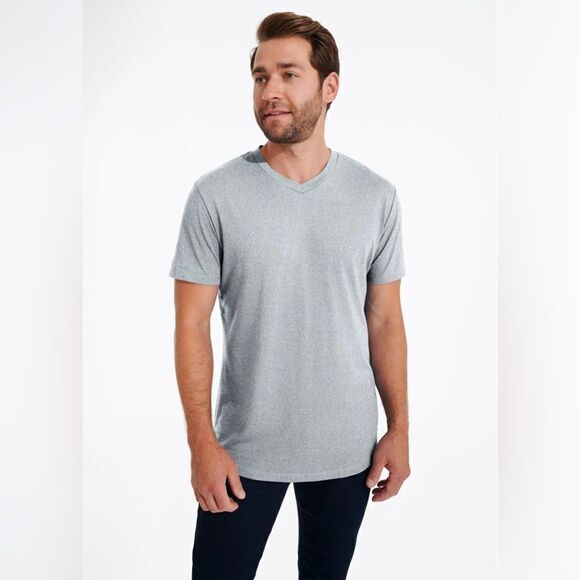 NEW Swet Tailor Mens Heather Grey Softest V Neck T Shirt - Picture 1 of 8
